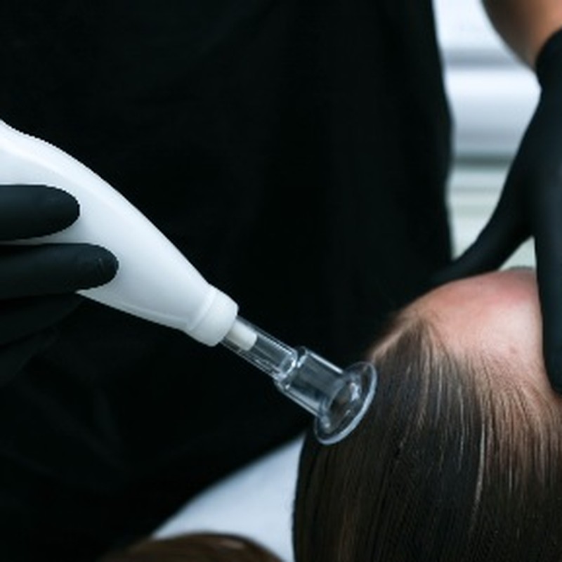 Głowica Scalp Plasma w trakcie zabiegu